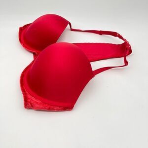Victoria's Secret Bright Red Very Sexy Push Up Bra 32D